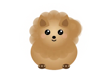 Your Pomeranian — the sable coat, as she appears in the game — standing in the backyard